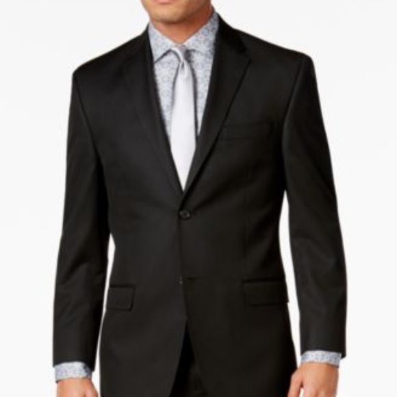 Sean John Mens Classic-Fit Black Solid Jacket 50R